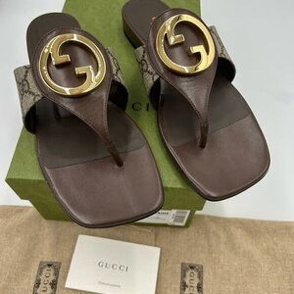 Women's Gucci, Blondie, thong sandals, GG Supreme size 37.5 made in Italy - Picture 4 of 12
